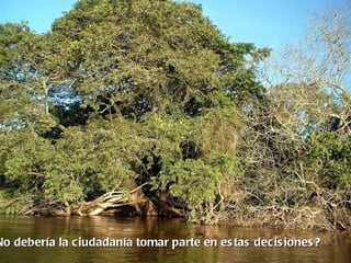 No debería la ciudadanía tomar parte en es tas decis iones ?
 