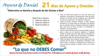 21 DIAS DE AYUNO Y ORACION-MINISTERIO DE RESTAURACIÓN LA PAZ DE DIOS | PDF