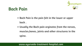Ayurvedic Treatment for Back Pain | PDF