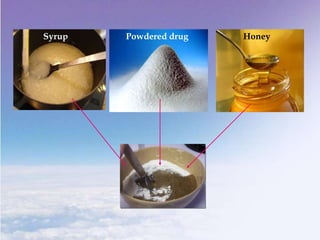 Syrup Powdered drug Honey
 