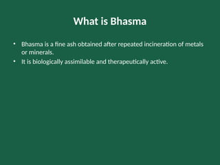 Pharmaceutics and Standardization of Ayurvedic Bhasma: Traditional ...
