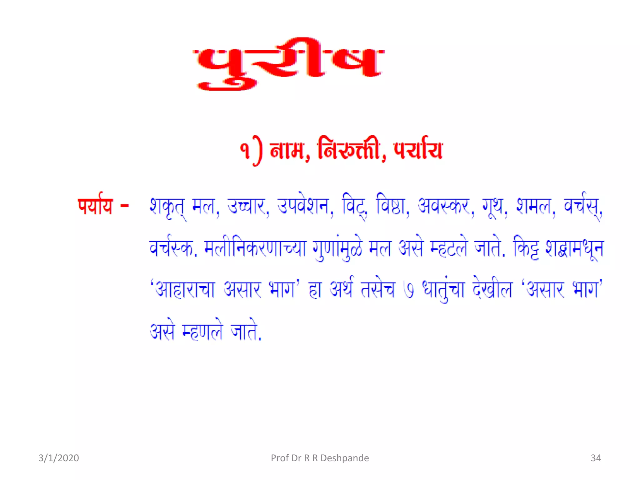 3/1/2020 34Prof Dr R R Deshpande
 