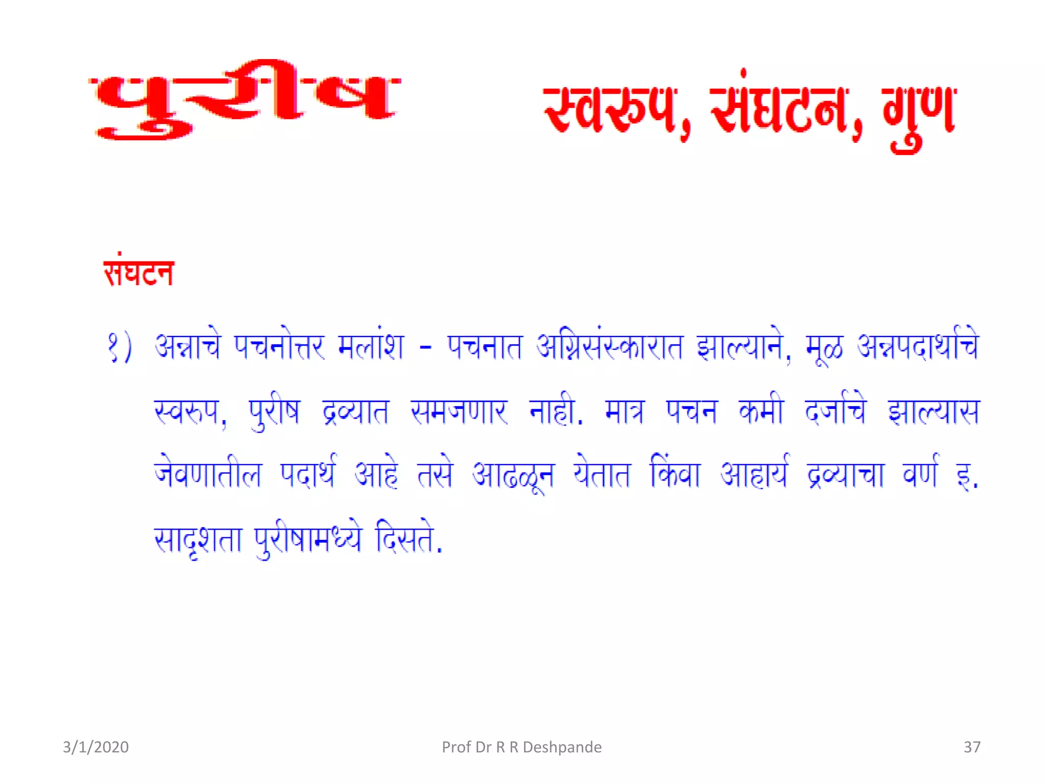 3/1/2020 37Prof Dr R R Deshpande
 