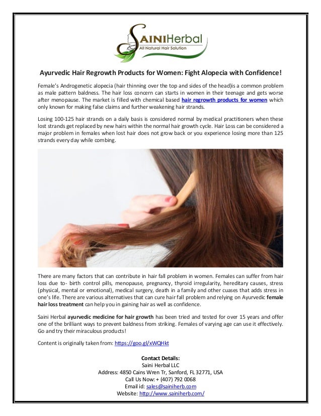 Ayurvedic Hair Regrowth Products For Women Fight Alopecia With Confid
