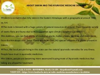 Ayurvedic medicine manufacturers in sikkim