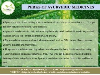 Ayurvedic medicine manufacturers in sikkim