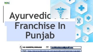 MARGIE'STRAVEL
1
M
Ayurvedic PCD
Franchise In
Punjab
+91- 8198055769, 8569944040 macbiosciences@gmail.com
Visit - https://www.macbiosciences.com/ayurvedic-pcd-franchise-in-punjab
 