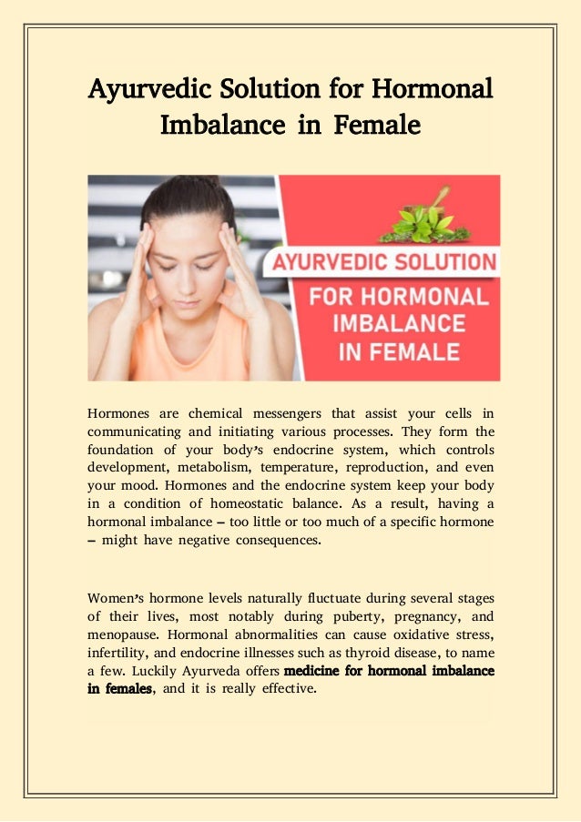 Ayurvedic Solution for Hormonal Imbalance in Female