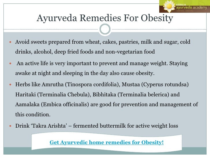 Ayurvedic tips for obesity