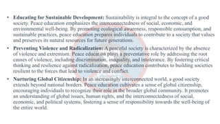 ROLE OF PEACE EDUCATION FOR THE MAKING OF GOOD SOCIETY | PDF