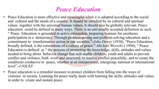 ROLE OF PEACE EDUCATION FOR THE MAKING OF GOOD SOCIETY | PDF