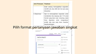 Pilih format pertanyaan jawaban singkat
 