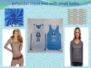polyester tricot knit with small holes
 
