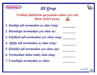 Sifətin dərəcələri  