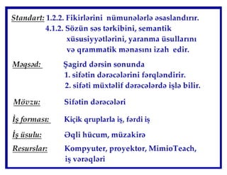 Sifətin dərəcələri  