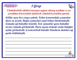 Sifətin dərəcələri  
