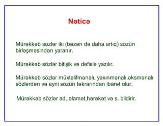 Mürəkkəb sözlər