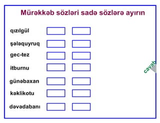 Mürəkkəb sözlər