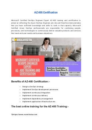 AZ 400 Certification AZ 400 Certification