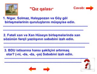 Mürəkkəb adlar və onların yazılışı