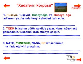 Mürəkkəb adlar və onların yazılışı