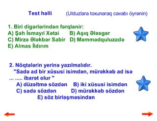 Mürəkkəb adlar və onların yazılışı