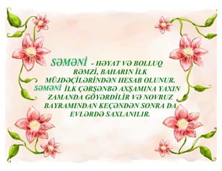 Novruz el bayramıdır