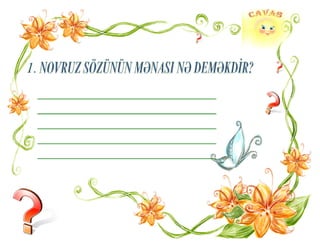 Novruz el bayramıdır