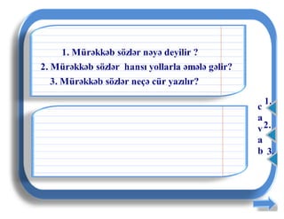 Mürəkkəb sözlər