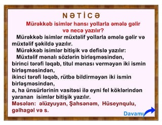 Mürəkkəb isimlər