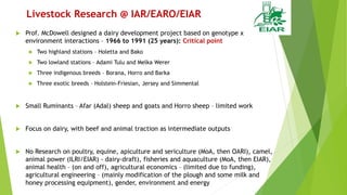Retrospect and prospects of livestock research and development in Ethiopia