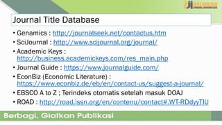 Lengkap Indeksasi Jurnal Dan Faktor Dampak
