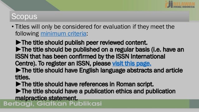 Lengkap Indeksasi Jurnal dan Faktor Dampak