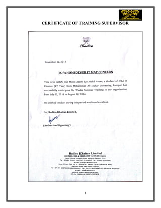 4
CERTIFICATE OF TRAINING SUPERVISOR
 