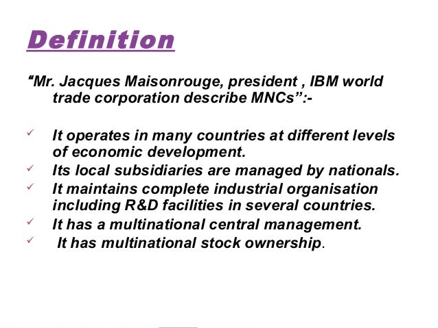 Multinational Corporations Mncs