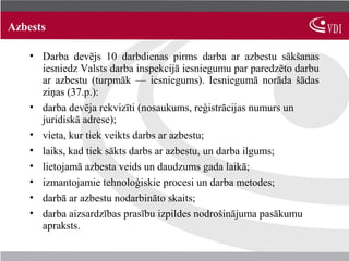 Drošs darbs ar azbestu | PPT
