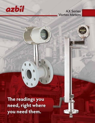 The readings you
need, right where
you need them.
AX Series
Vortex Meters
 
