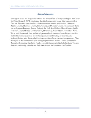 Az child support guidelines review findings