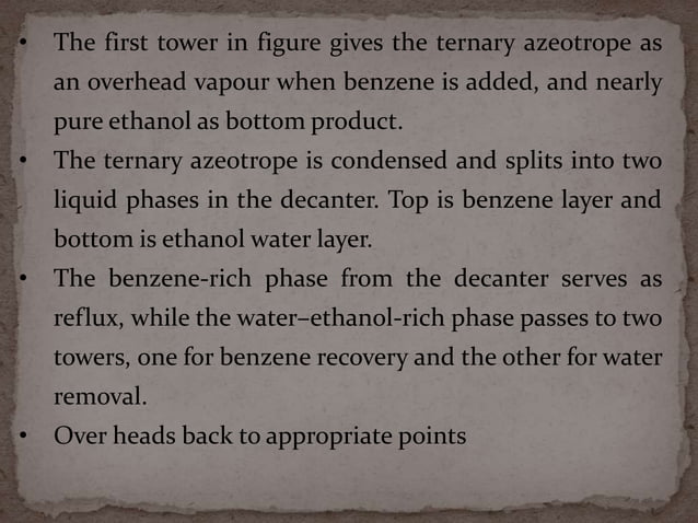 Azeotropic and extractive distillation ppt 1 | PPTX | Chemistry | Science