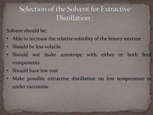 Azeotropic and extractive distillation ppt 1 | PPTX | Chemistry | Science