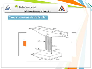 Prédimensionnement des Piles
Etude d’avant-projet
Le chevêtreCoupe transversale de la pile
PSIBA VIPP
 