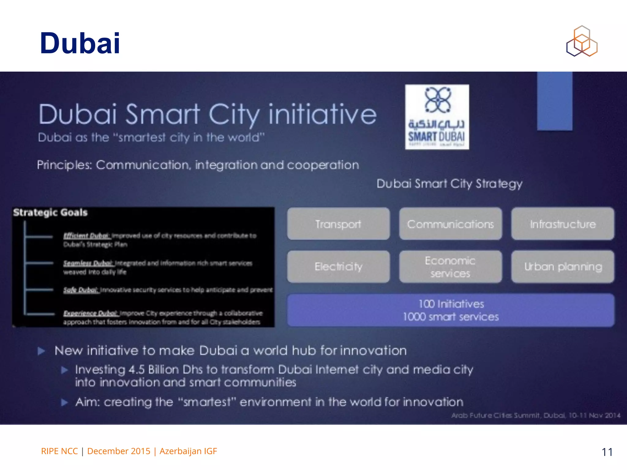 RIPE NCC | December 2015 | Azerbaijan IGF 11
Dubai
 