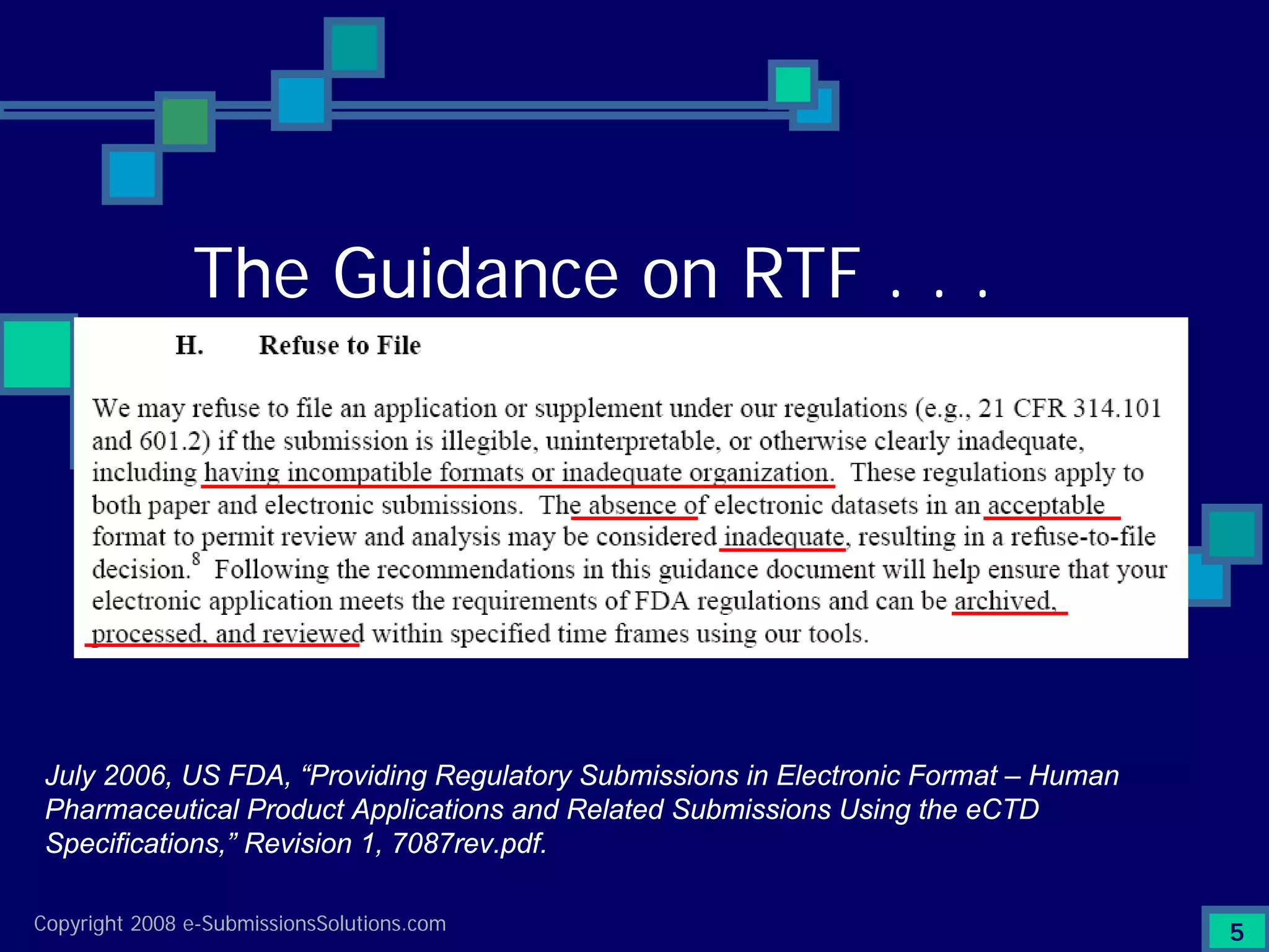 Preparing Compliant eCTD Submissions
