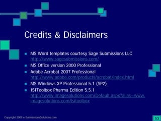 Preparing Compliant eCTD Submissions