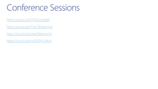 https://youtu.be/D7kGwrp68eI
https://youtu.be/Y3cC0Hpemmk
https://youtu.be/UvwQ6IwmcS4
https://youtu.be/noDVDV5sAUk
Conference Sessions
 