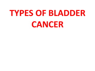 TYPES OF BLADDER
CANCER

 