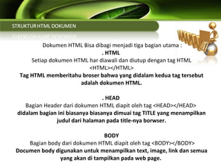 Mengenal Struktur Web dan Bahasa Pemerograman HTML | PPT