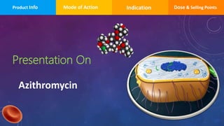 Product Info Mode of Action Indication Dose & Selling Points
Presentation On
Azithromycin
 