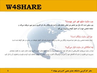W4SHARE
5 ‫مها‬ ‫کاربردی‬ ‫علمی‬ ‫جامع‬ ‫دانشگاه‬ ‫کارآفرینی‬ ‫دفتر‬‫باد‬3
 