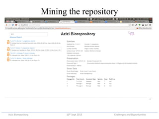Azizi biorepository: Challenges and opportunities